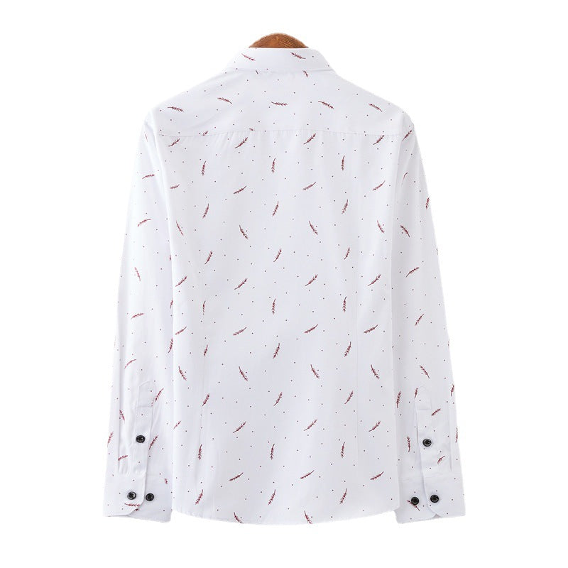 Herren nan Slim-Fit Business-Hemd mit feinem botanischem Print und Kentkragen Echo Archiv