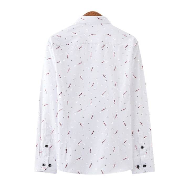 Herren nan Slim-Fit Business-Hemd mit feinem botanischem Print und Kentkragen Echo Archiv