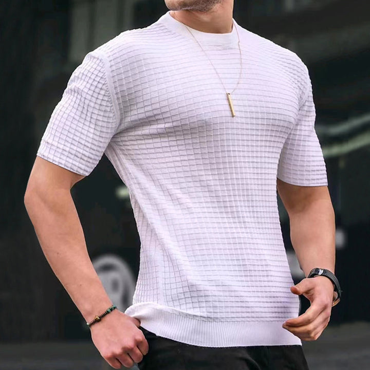 Herren atmungsaktives Fitness-T-Shirt mit strukturiertem Design Echoarchiv