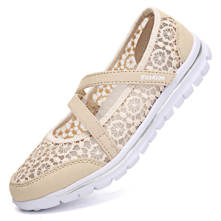 Damen nan gehäkelter Mary-Jane-Sneaker mit atmungsaktivem Spitzenmesh und flexibler Leichtsohle Echo Archiv