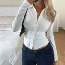 Damen Figurnahes Hemdshirt mit Raffung und taillierter Silhouette Echo Archiv