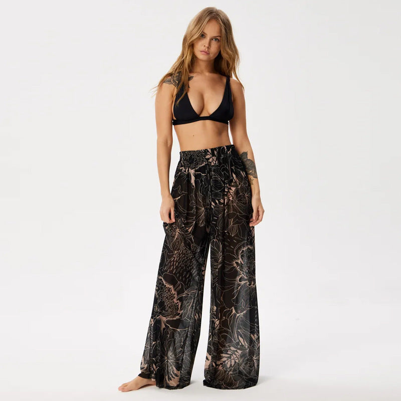 Damen Leggings aus luftiger, transparenter Stoffqualität mit exotischem Muster Echo Archiv
