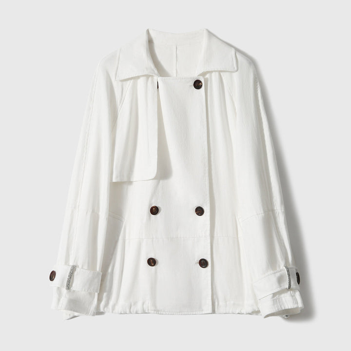 Damen Modische Übergangsjacke mit doppelter Knopfleiste Echoarchiv