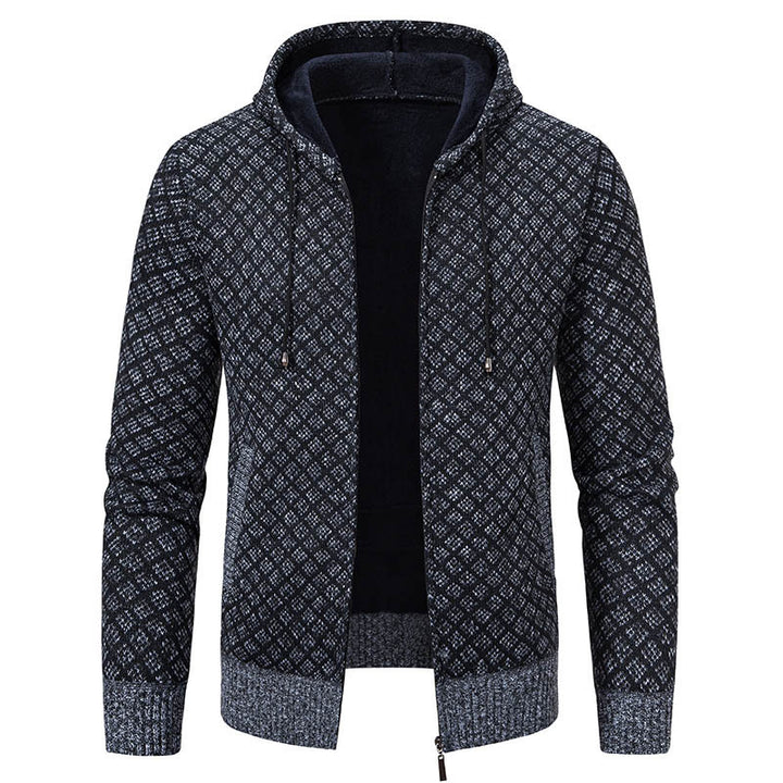 Herren stylische Jacke mit modernem Wabenmuster und Kapuze Echoarchiv