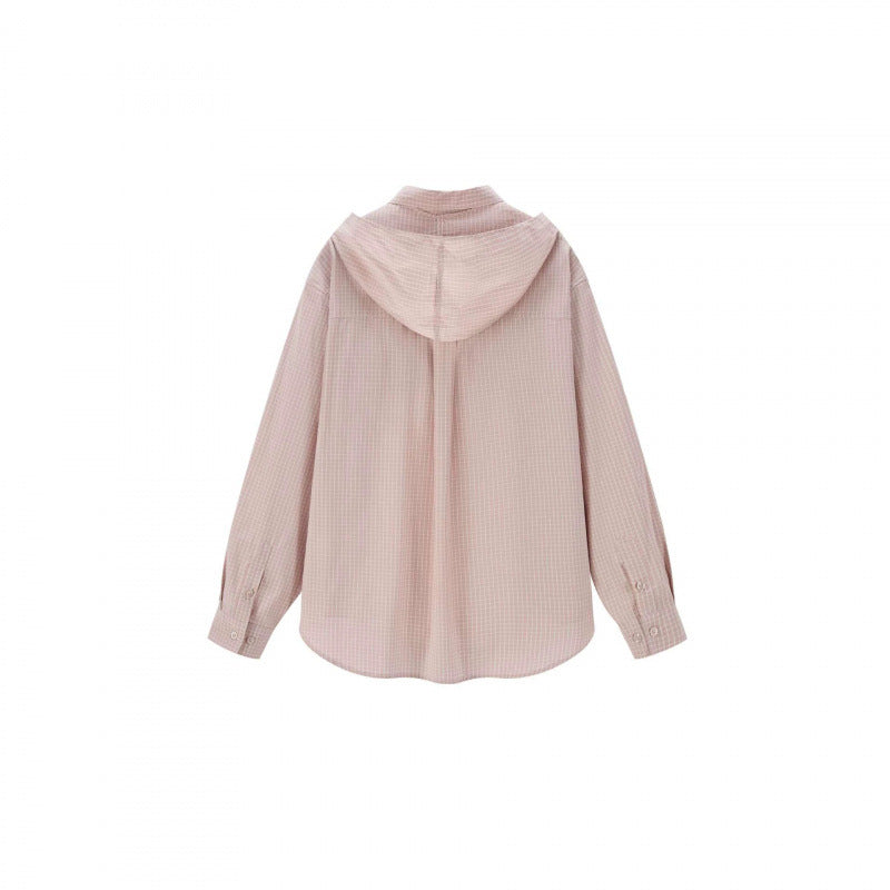 Damen Karo-Hemd mit angenähter Halstuch-Detail und legerer Oversize-Silhouette Echo Archiv