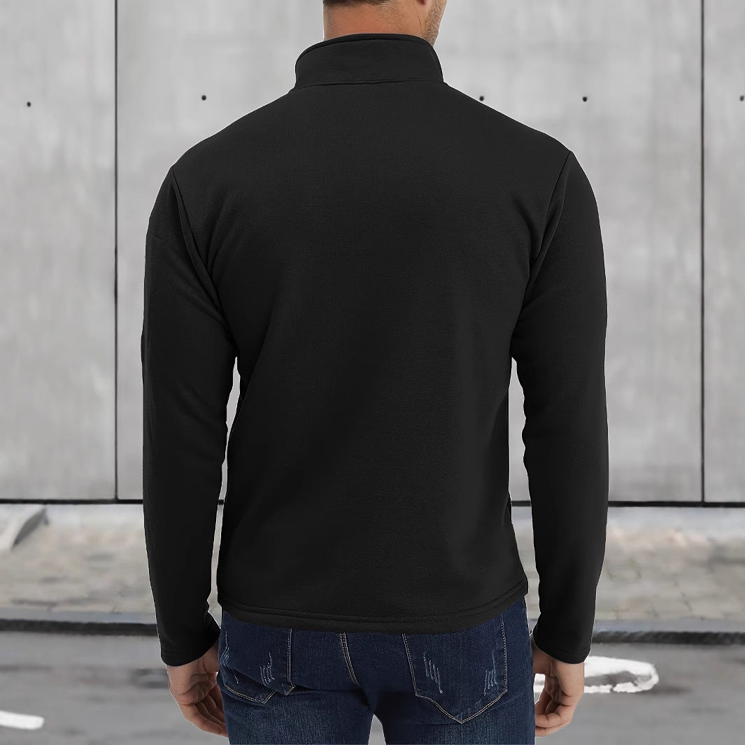 Herren Taktischer Halb-Reißverschluss Pullover mit Ärmeltasche und patriotischem Brustprint – Norvane