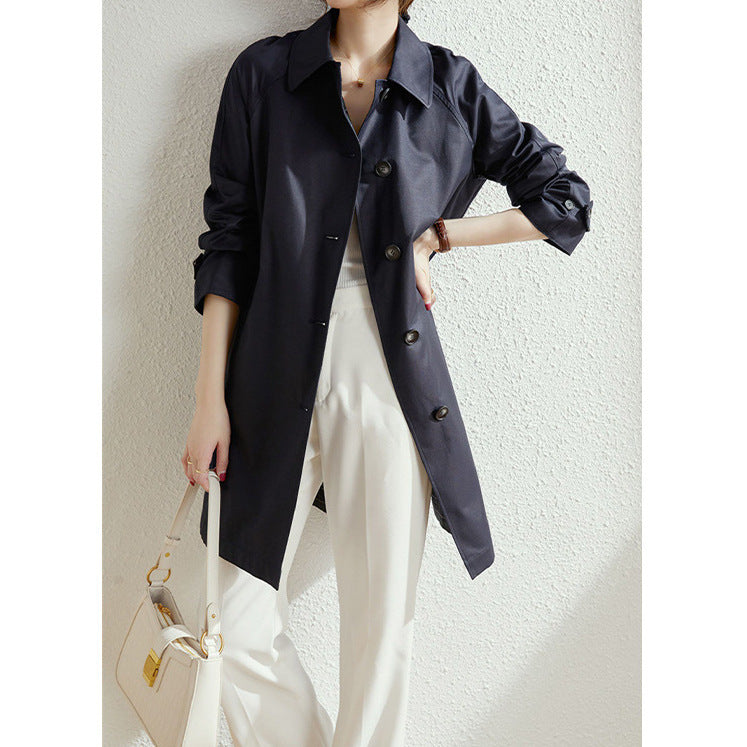 Damen Modische Trenchjacke mit stilvollem Kragen und praktischen Taschen Echoarchiv