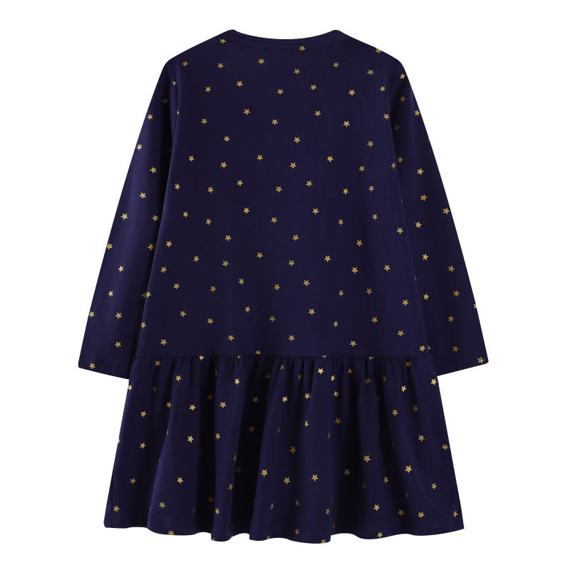 Mädchen Langarmkleid mit zauberhaftem Einhorn-Applikationsdesign Echo Archiv