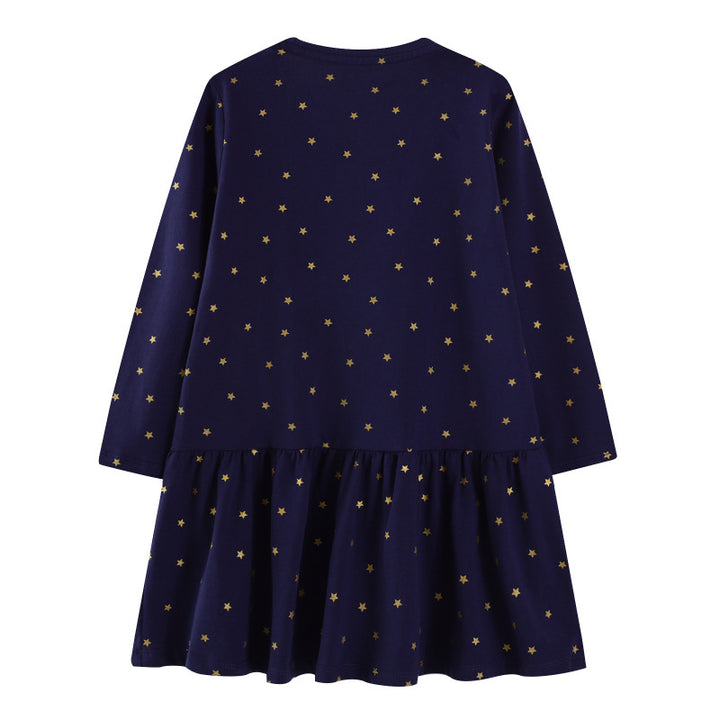 Mädchen Langarmkleid mit zauberhaftem Einhorn-Applikationsdesign Echo Archiv