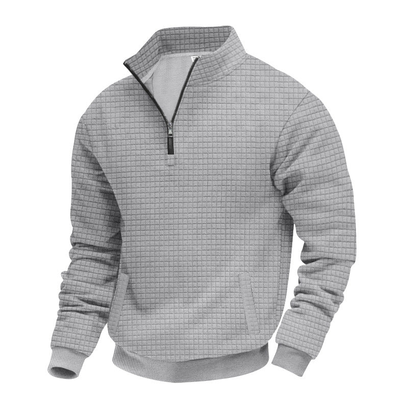 Herren Fleece-Pullover mit strukturiertem Design und hohem Kragen Echoarchiv