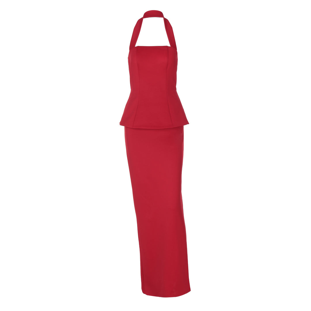 Damen Elegantes Maxikleid mit schmalem Schnitt und quadratischem Ausschnitt Echo Archiv