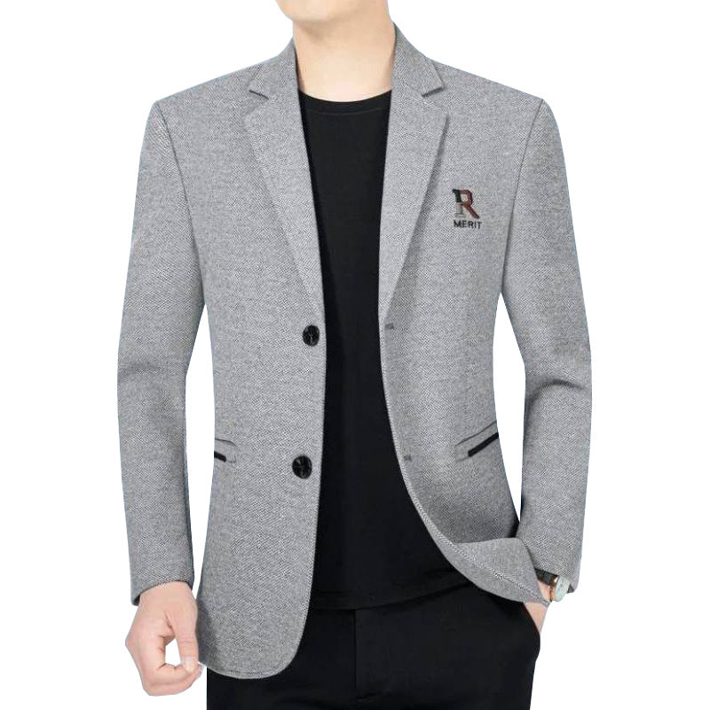Herren Slim-Fit Sakko mit dezentem Logo und Strukturgewebe – Tianoro