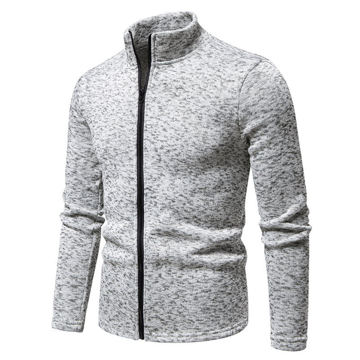 Herren Fleecejacke mit hoher Stehkragen und durchgehendem Reißverschluss Echoarchiv