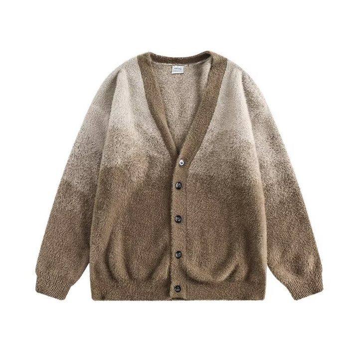Damen Gemütliche Strickjacke mit Knopfleiste und V-Ausschnitt Echoarchiv