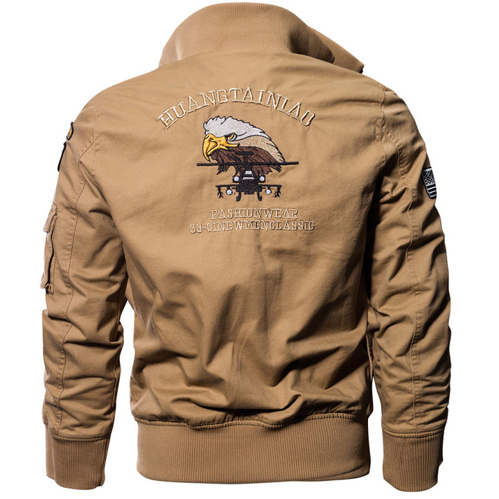 Herren leichte Utility Bomberjacke mit bestickten Abzeichen und Taschen – Brevano