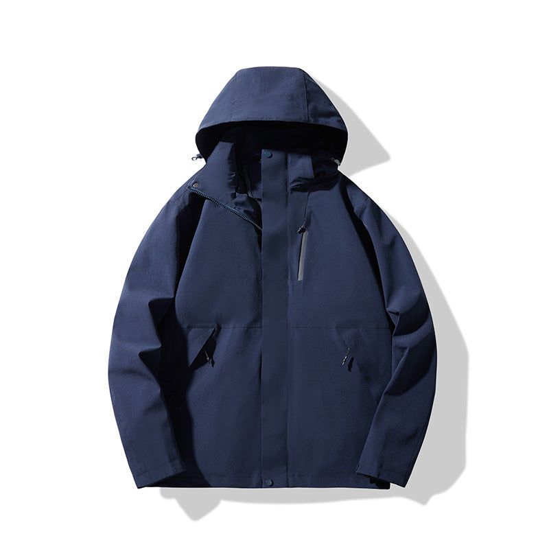 Herren Technische wasserdichte Kapuzen-Shelljacke im minimalistischen Urban-Look Echo Archiv