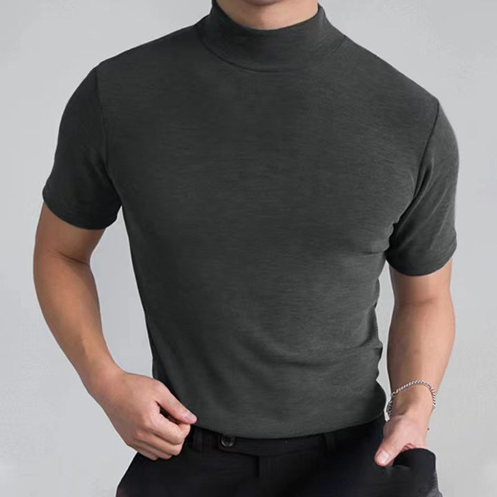 Herren Kurzarm Rollkragen T-Shirt aus hochwertigem Material Echoarchiv