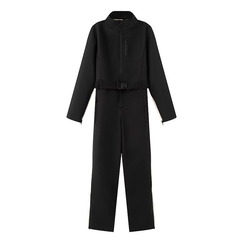 Damen Utility-Overall mit hohem Kragen, funktionalen Reißverschlüssen und Taillengürtel Echo Archiv