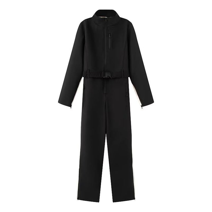 Damen Utility-Overall mit hohem Kragen, funktionalen Reißverschlüssen und Taillengürtel Echo Archiv