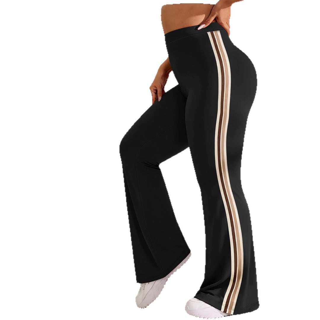 Damen High-Waist Schlaghose mit seitlichem Streifen und Scrunch-Po – Avélisse
