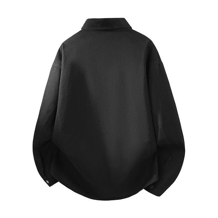 Herren Oversize Hemdjacke im Worker-Stil mit schrägen Reißverschlusstaschen und Druckknopfleiste Echo Archiv