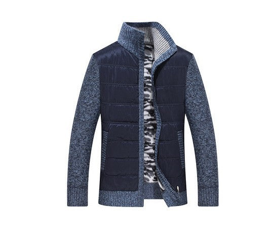 Herren modische Steppjacke mit Strickdetails und hohem Kragen Echoarchiv