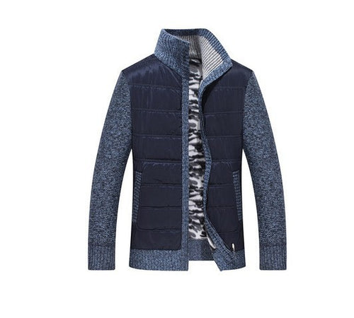 Herren modische Steppjacke mit Strickdetails und hohem Kragen Echoarchiv