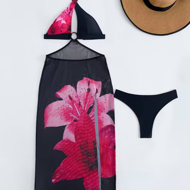 Damen Bikini-Set mit floralem Überwurf Echo Archiv