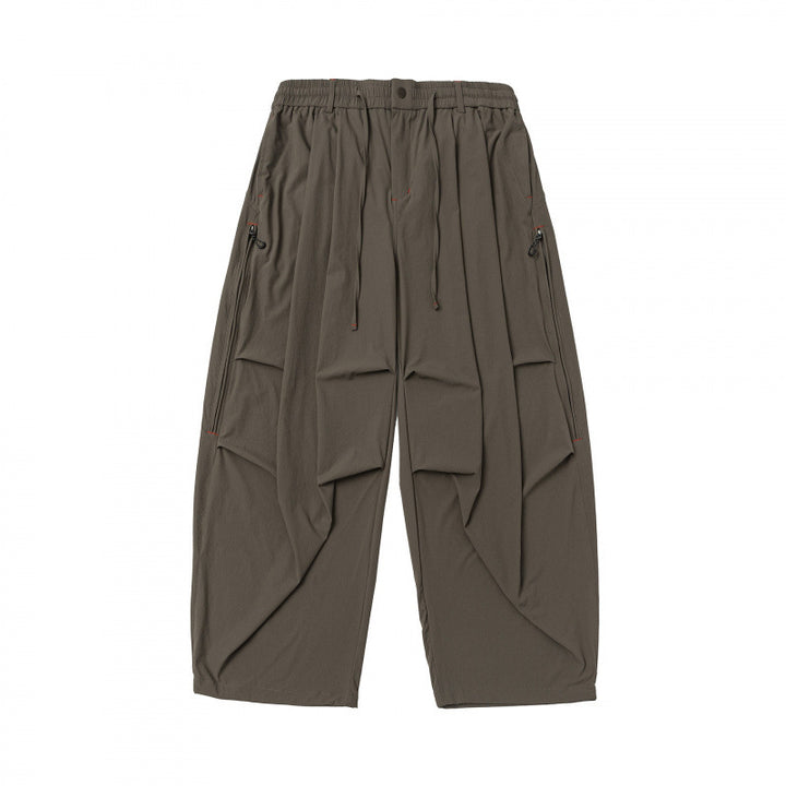 Unisex Weitgeschnittene technische Cargo-Hose mit Gummibund, Kordelzug und Reißverschlusstaschen Echo Archiv
