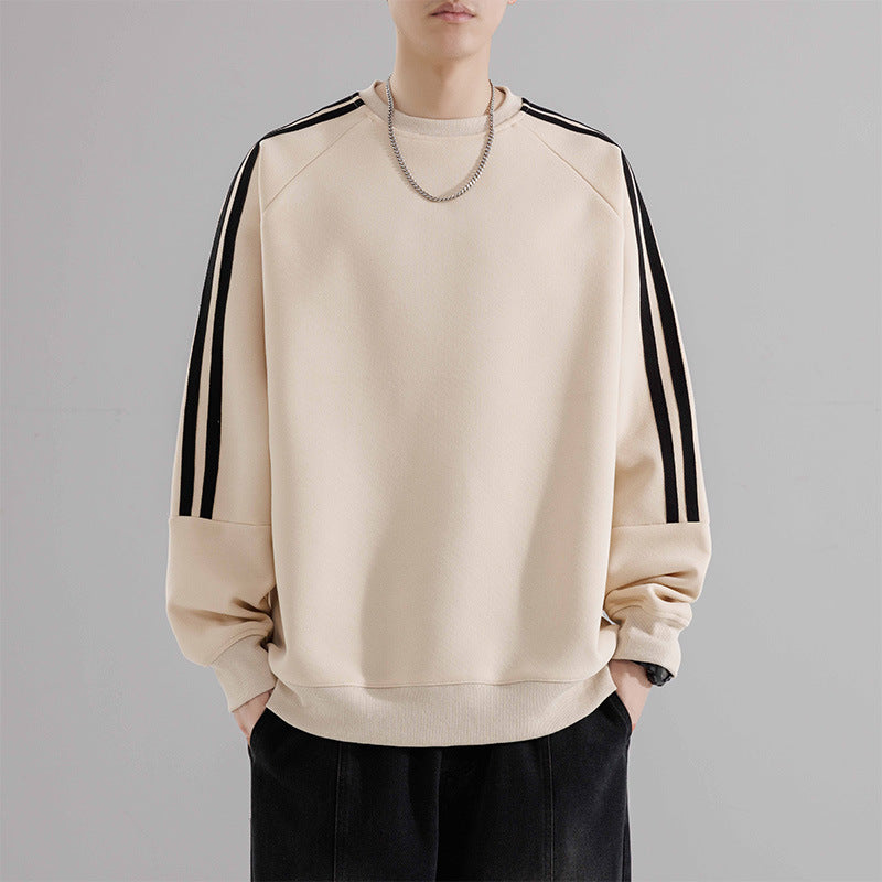 Herren sportliches Sweatshirt mit Raglanärmeln und stylischen Streifen Echoarchiv