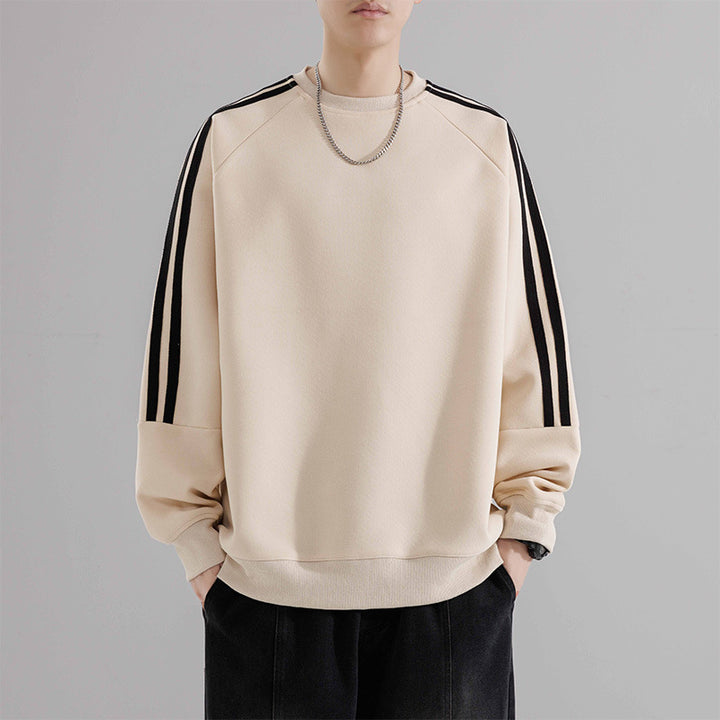 Herren sportliches Sweatshirt mit Raglanärmeln und stylischen Streifen Echoarchiv