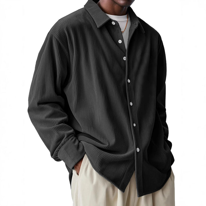 Herren nan oversized Kordhemd mit feiner Rippenstruktur und Relaxed-Fit Echo Archiv