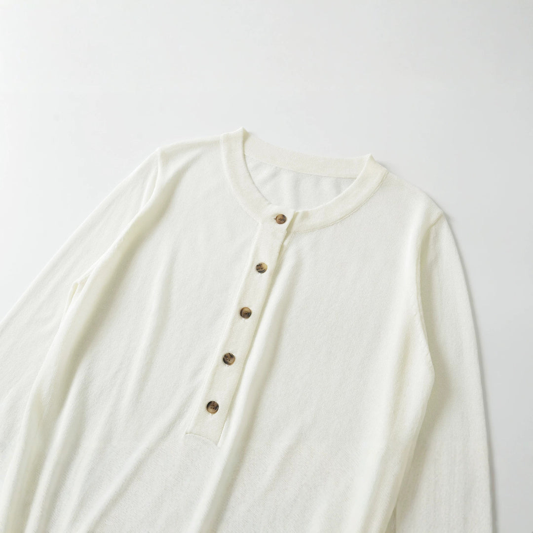 Damen Feiner Kurzcardigan mit Rundhals, Knopfleiste und taillierendem Bündchen Echoarchiv