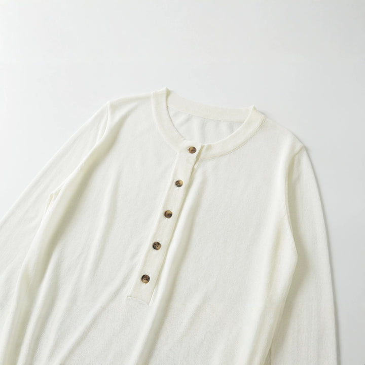Damen Feiner Kurzcardigan mit Rundhals, Knopfleiste und taillierendem Bündchen Echoarchiv