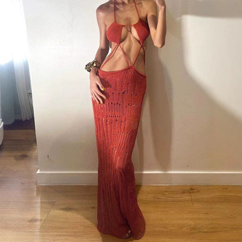 Damen Maxikleid mit raffiniertem Cut-Out-Design und zarten Trägern Echo Archiv