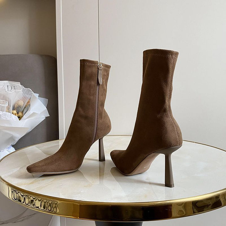 Damen Sock-Stiefeletten aus Stretch mit spitzer Zehenpartie und sculpted Stiletto-Absatz Echo Archiv