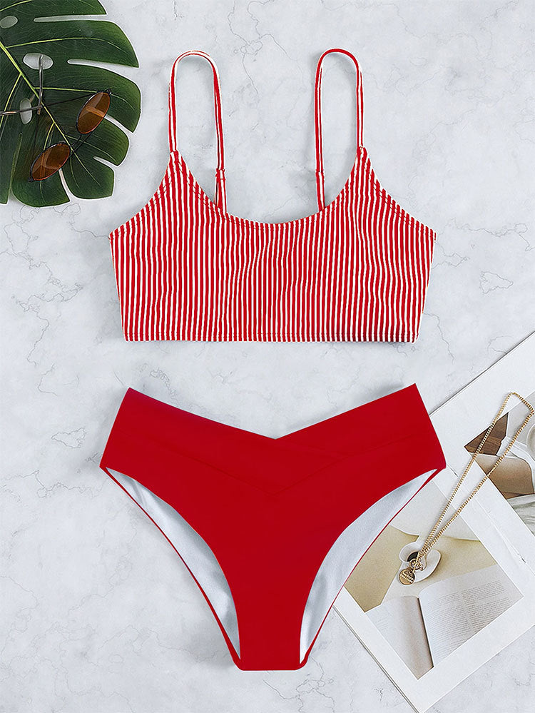 Damen Bikiniset mit raffiniertem Trägerdesign und hoch tailliertem Höschen Echo Archiv