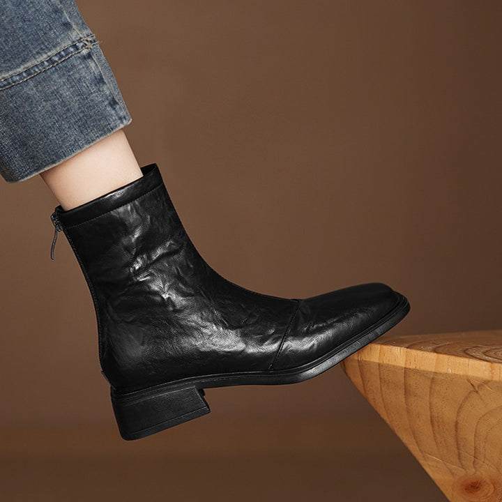 Damen Modische Stiefeletten mit Reißverschluss Echo Archiv