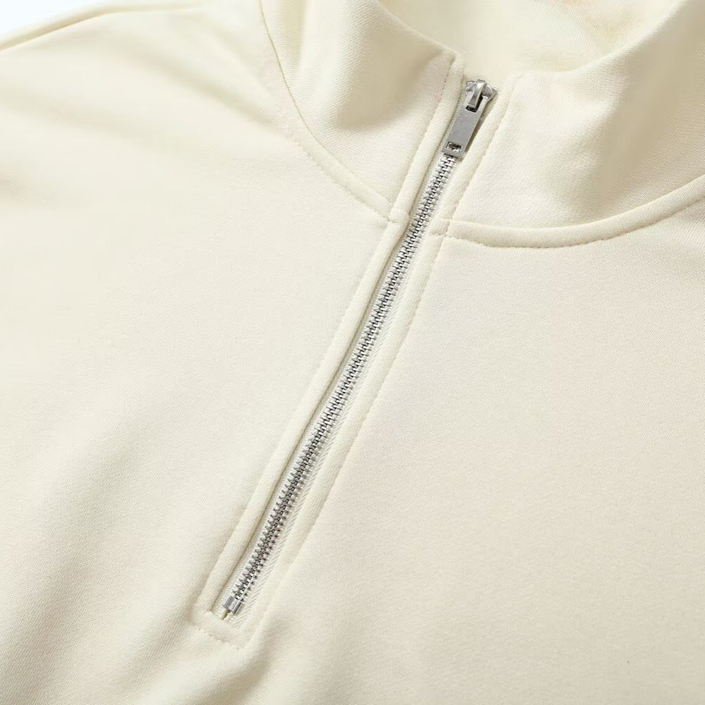 Damen Oversize Pullover mit Halbzip‑Stehkragen, elastischem Saum und überschnittenen Ärmeln Echoarchiv