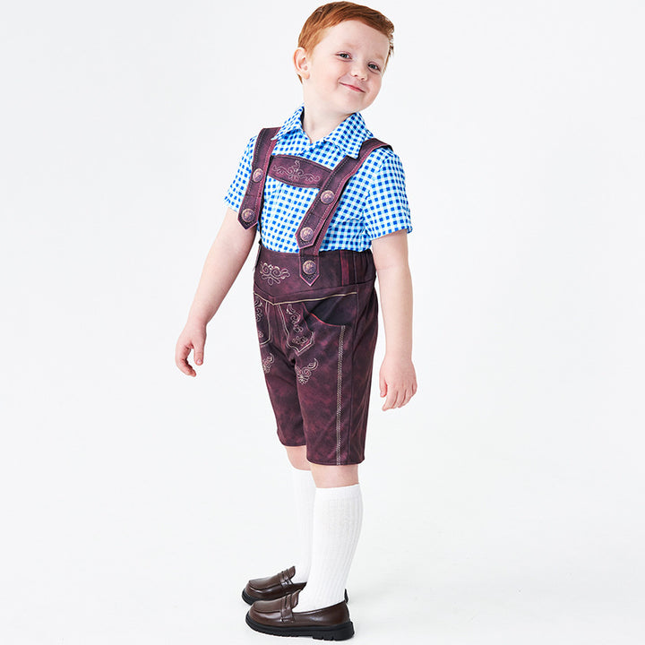Herren nan kurze Trachtenlederhose mit verstellbaren Trägern und traditioneller Stickerei Echo Archiv