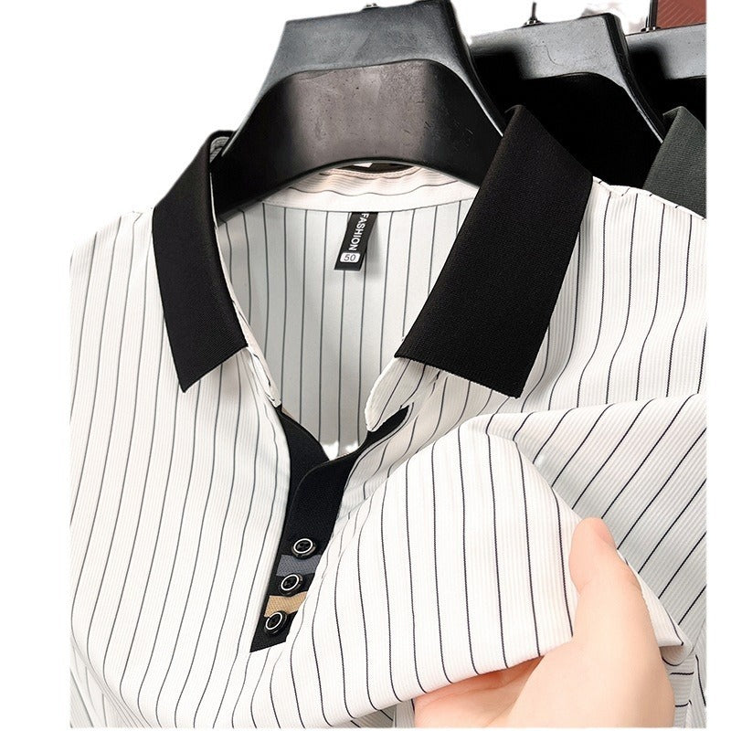 Herren modisches Poloshirt mit feinen Streifen Echoarchiv