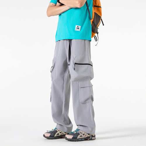 Herren Breite Cargo-Hose im Utility-Design mit elastischem Bund, integrierter Gurt und multifunktionalen Taschen Echo Archiv