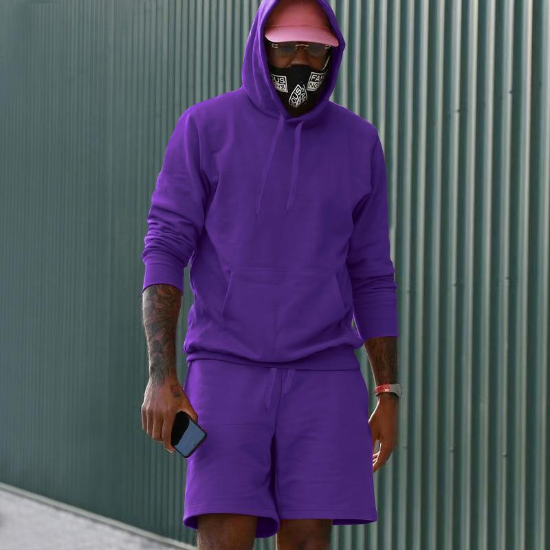 Echoarchiv Herren Hoodie-Shorts-Set mit Kängurutasche