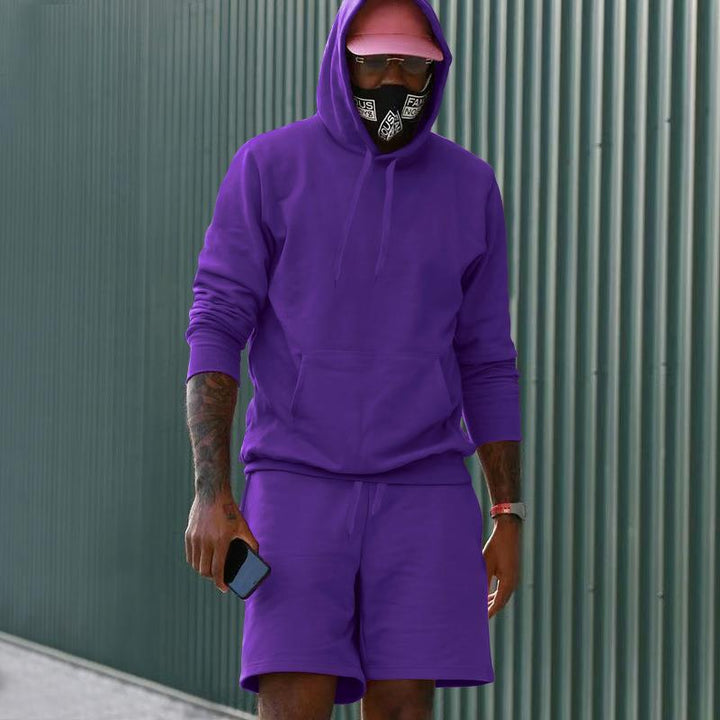 Echoarchiv Herren Hoodie-Shorts-Set mit Kängurutasche