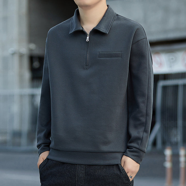 Herren Halbzip-Sweatshirt mit Polokragen und Brustleistentasche Echo Archiv