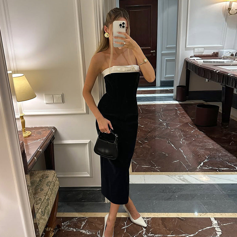 Damen Elegantes Maxi-Kleid mit schulterfreiem Oberteil und raffinierten Details Echo Archiv