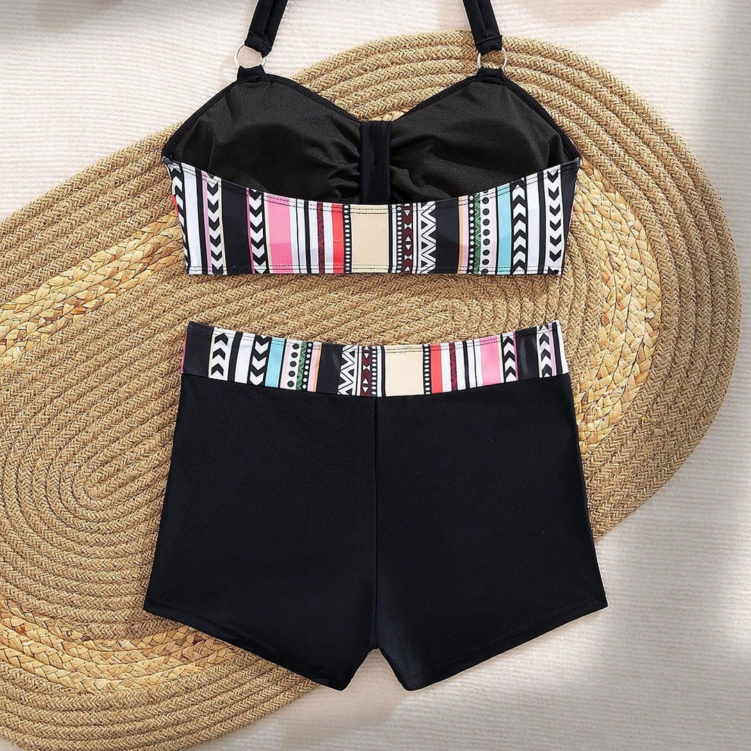 Damen Bikini-Set mit modischem High-Waist-Schnitt und verstellbaren Trägern Echo Archiv