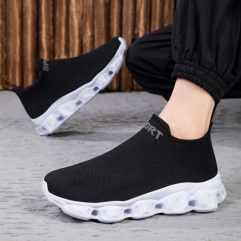 Unisex nan nahtloser Strick-Slip-On mit sockenähnlichem Schaft und skulpturierter Dämpfungssohle Echo Archiv