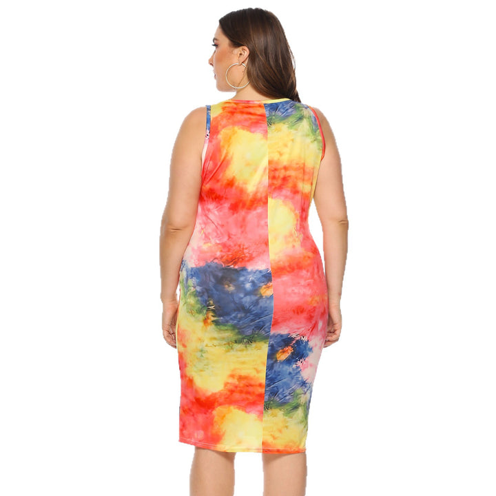 Damen figurbetontes Sommerkleid mit buntem Batik-Muster Echo Archiv