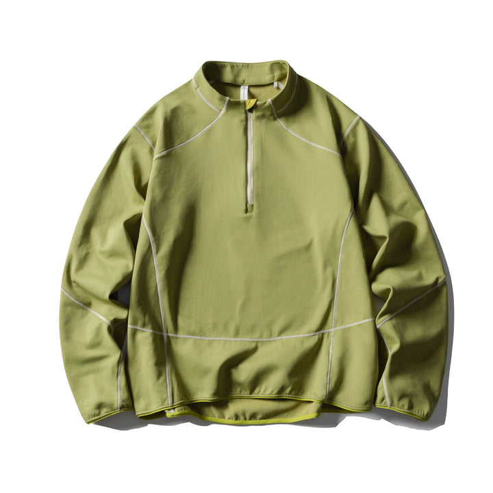 Unisex Halbzip-Fleecepullover mit Stehkragen, Flachnähten und verstellbarem Saum Echoarchiv